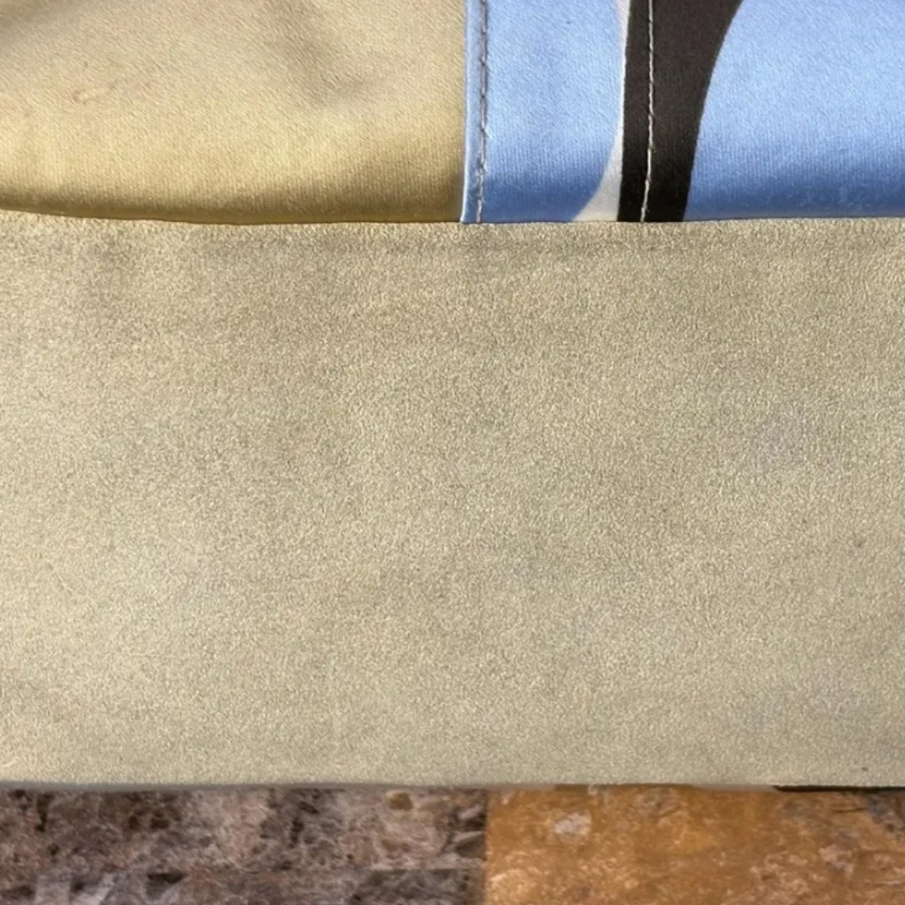 Coach Brown and Blue Satin Tote Bag - Picture 9 of 11